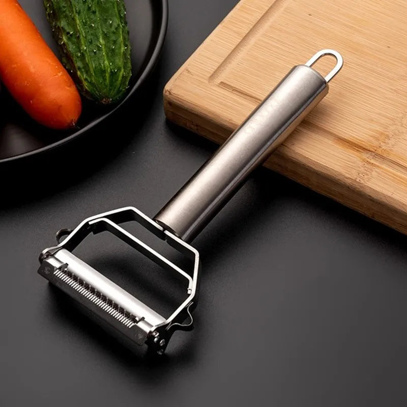 Stainless Steel Double-Head Vegetable & Fruit Peeler – Multifunctional Kitchen Tool by HomeTaste
