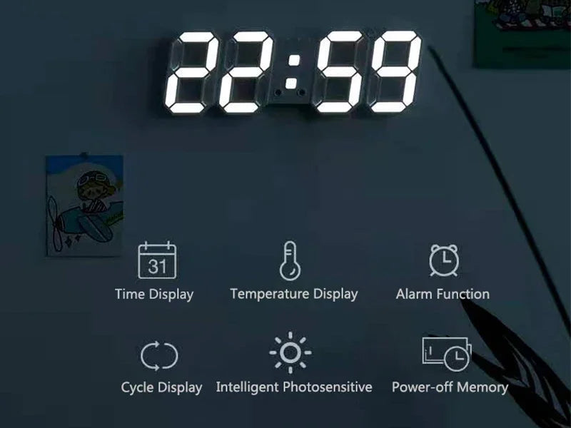 HomeTaste – 3D LED Digital Wall Clock