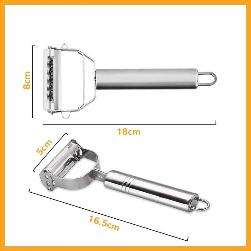 Stainless Steel Double-Head Vegetable & Fruit Peeler – Multifunctional Kitchen Tool by HomeTaste