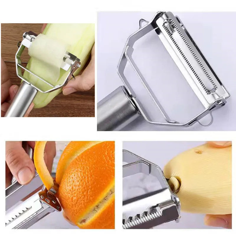 Stainless Steel Double-Head Vegetable & Fruit Peeler – Multifunctional Kitchen Tool by HomeTaste