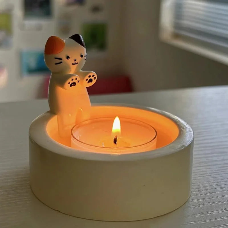 Cute Kitten Candle Holder – Creative Ceramic Decor by HomeTaste