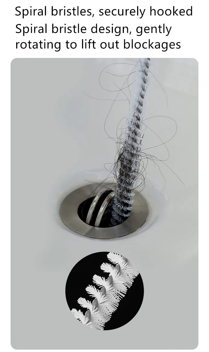HomeTaste Flexible Drain Cleaning Brush – Clog & Hair Remover Tool