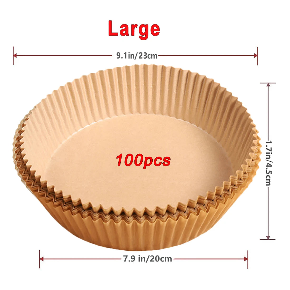 HomeTaste Air Fryer Paper Liners – 50/100pcs Non-Stick Disposable Sheets