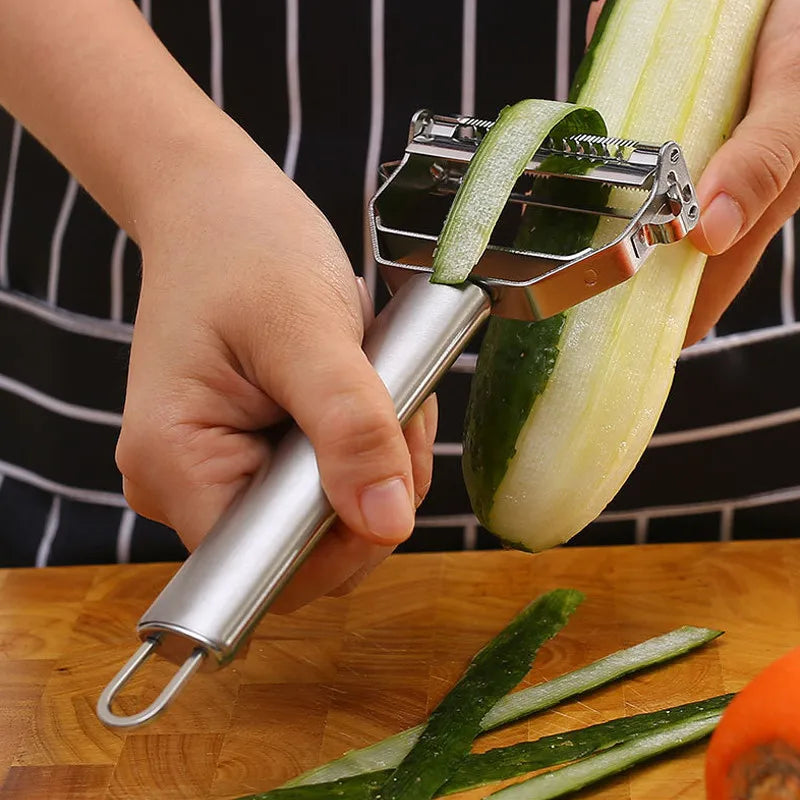 Stainless Steel Double-Head Vegetable & Fruit Peeler – Multifunctional Kitchen Tool by HomeTaste