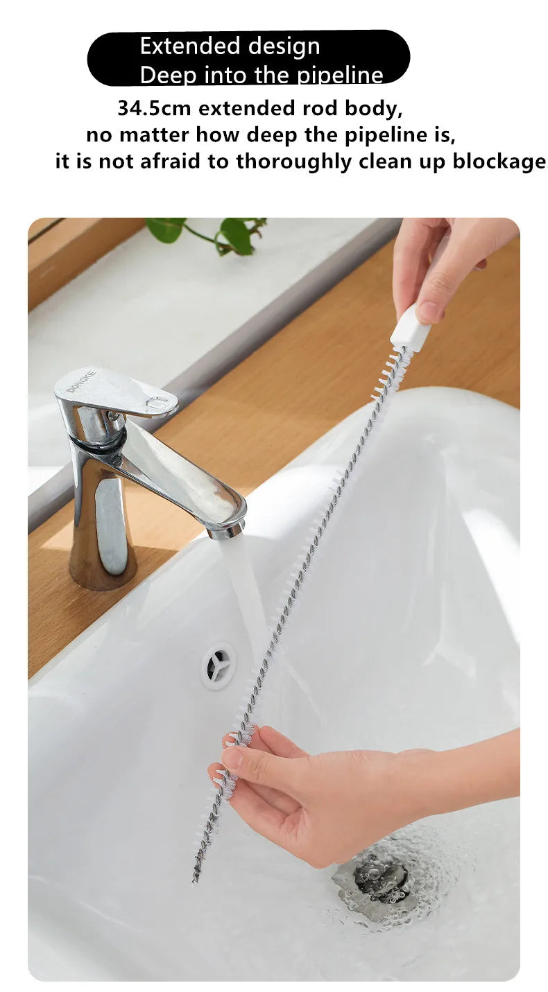 HomeTaste Flexible Drain Cleaning Brush – Clog & Hair Remover Tool