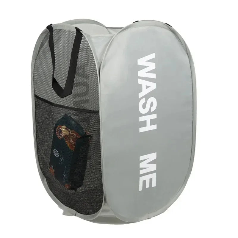 HomeTaste™ Foldable Mesh Laundry Basket – Large Capacity Storage