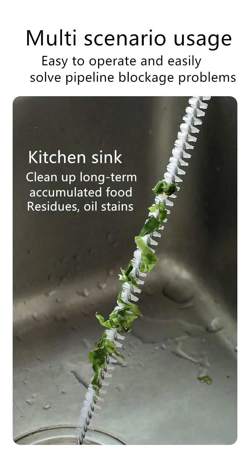 HomeTaste Flexible Drain Cleaning Brush – Clog & Hair Remover Tool