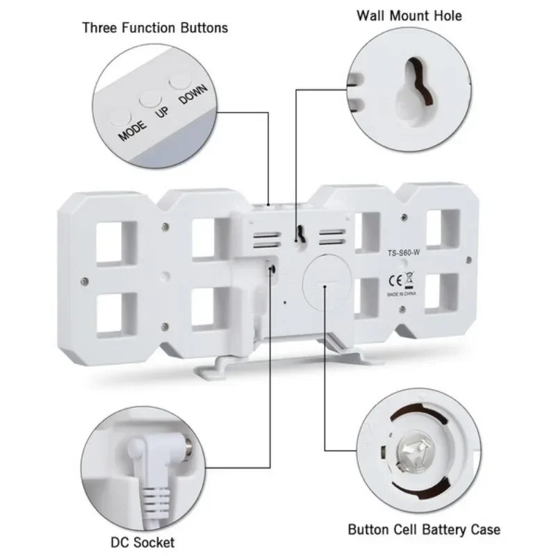 HomeTaste – 3D LED Digital Wall Clock