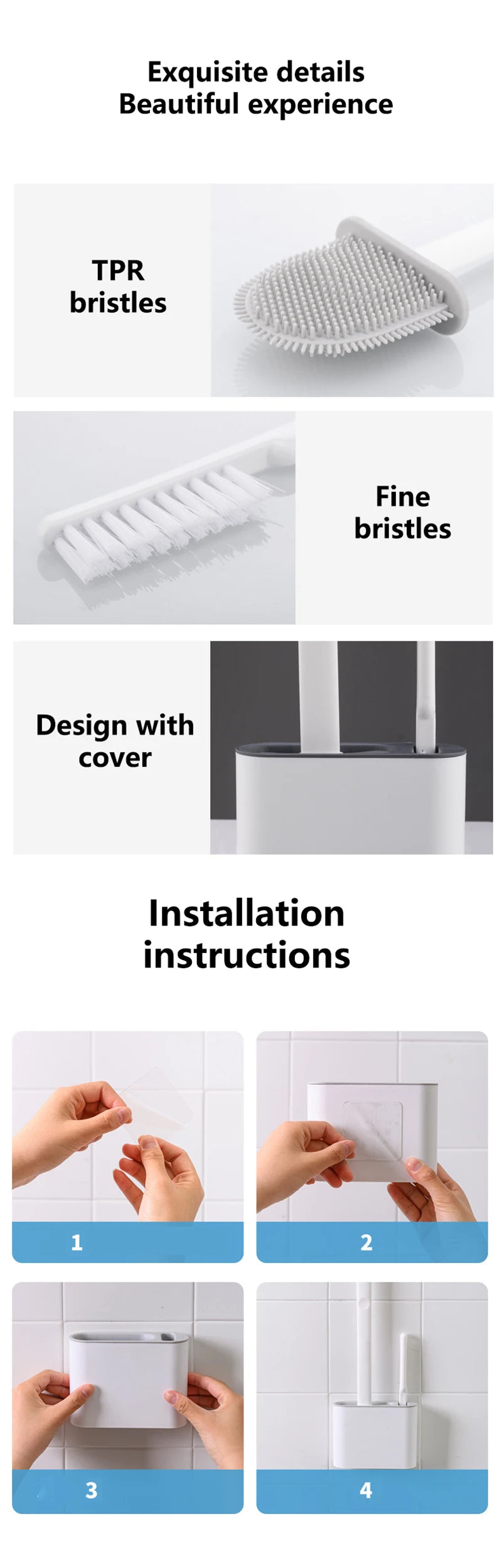 HomeTaste – Wall-Mounted Silicone Toilet Brush