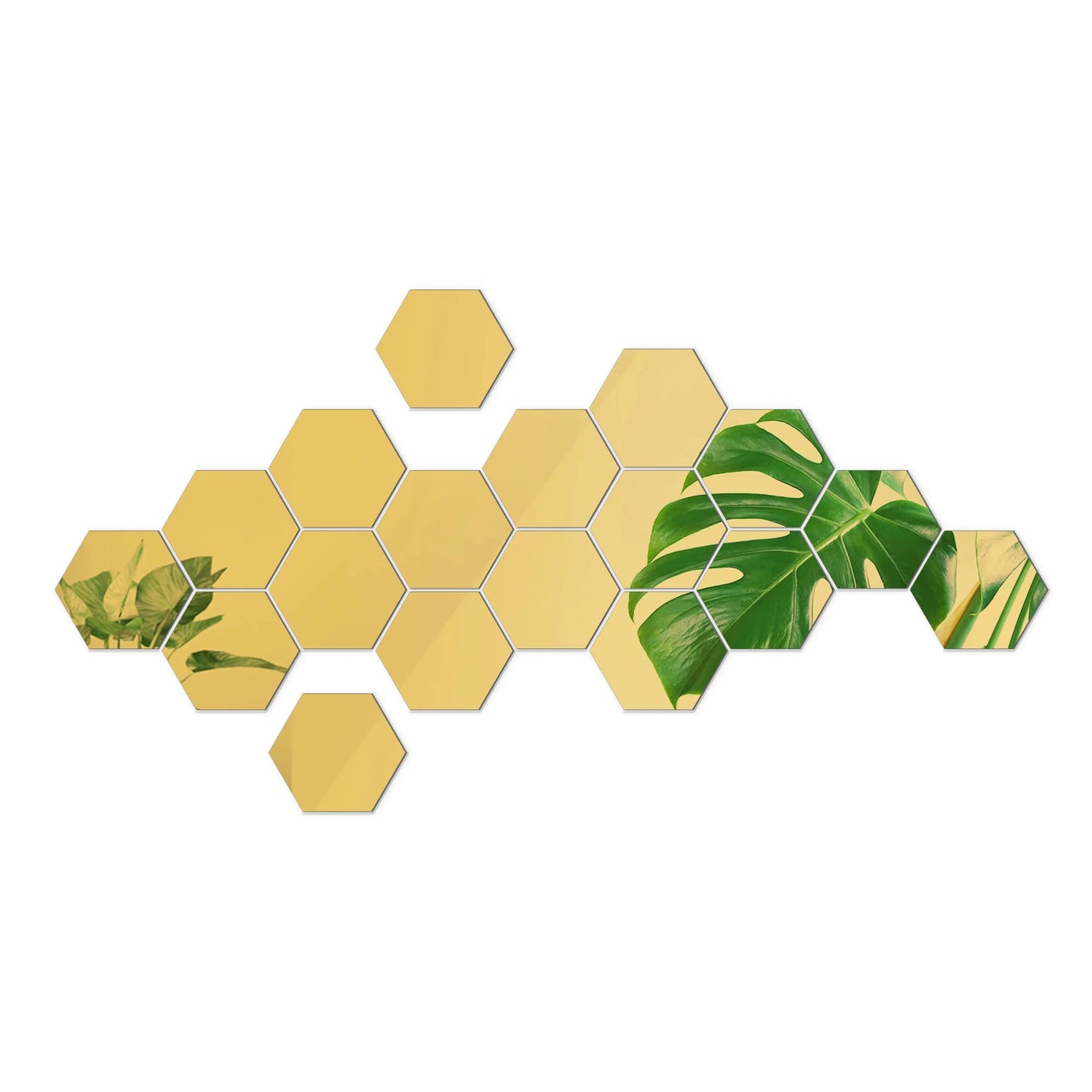 HomeTaste – 12PCS Hexagonal Mirror Wall Stickers