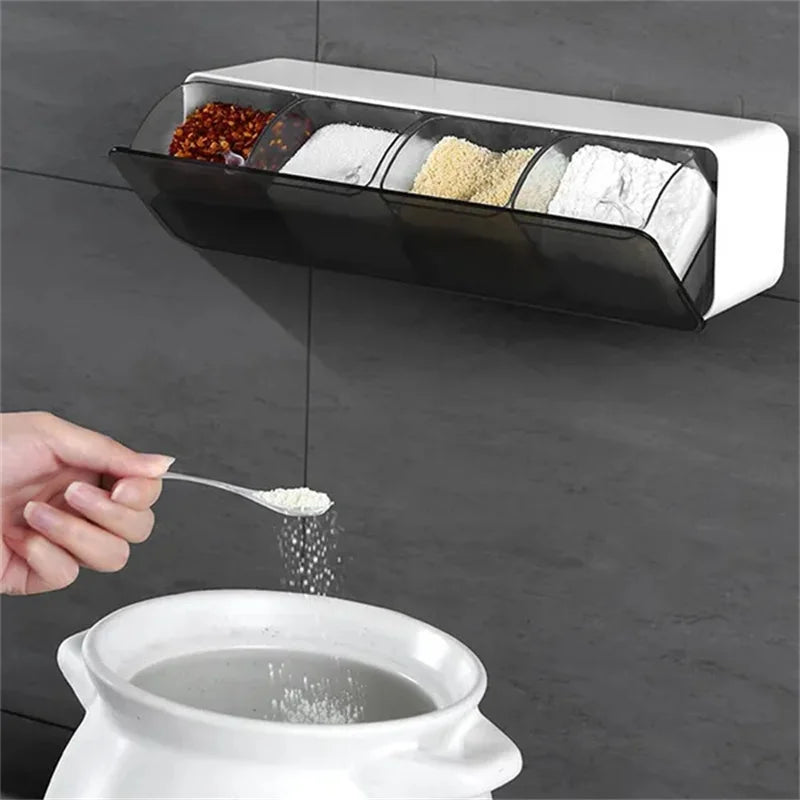 HomeTaste – 4-in-1 Wall-Mounted Seasoning Box