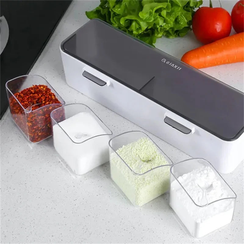 HomeTaste – 4-in-1 Wall-Mounted Seasoning Box