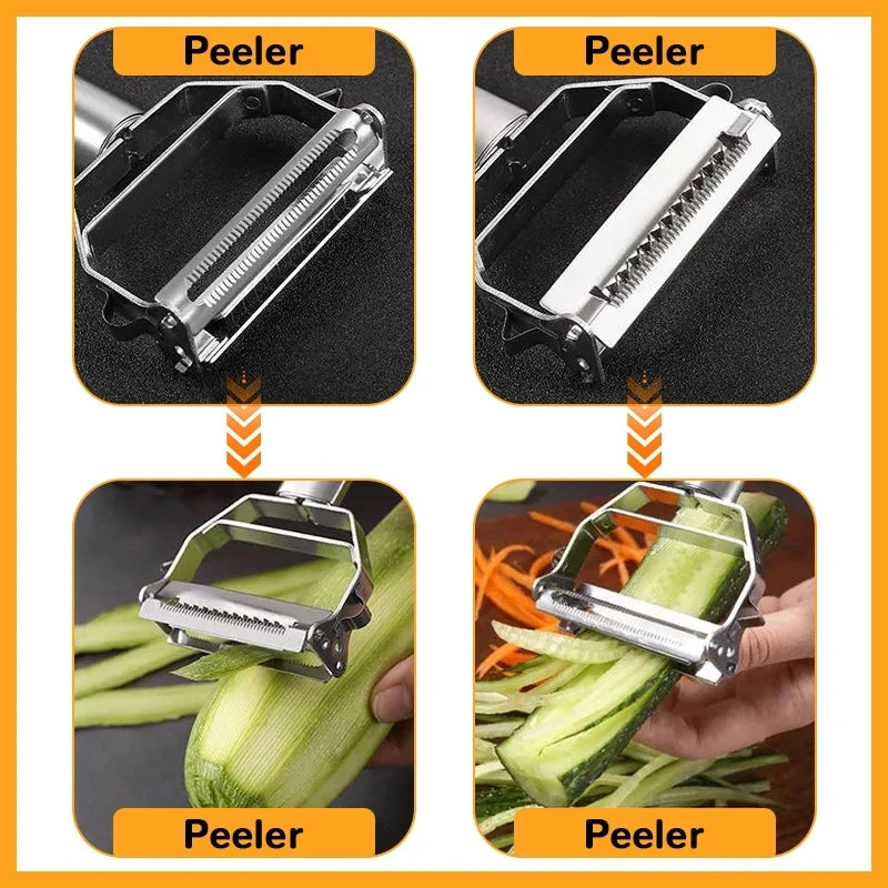 Stainless Steel Double-Head Vegetable & Fruit Peeler – Multifunctional Kitchen Tool by HomeTaste
