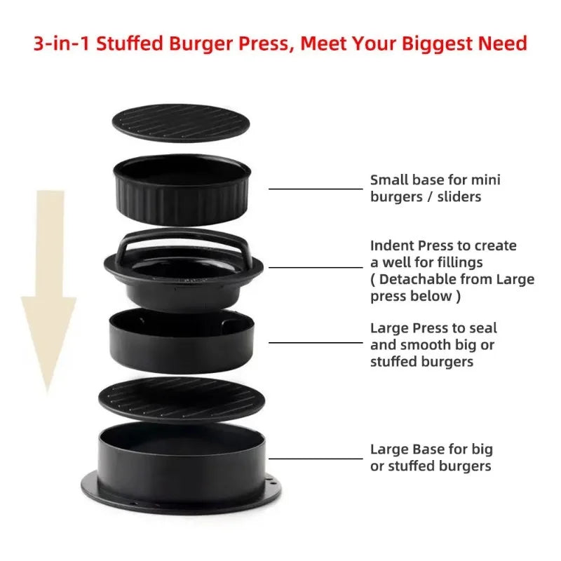 Round Hamburger Press – Non-Stick Patty Maker by HomeTaste