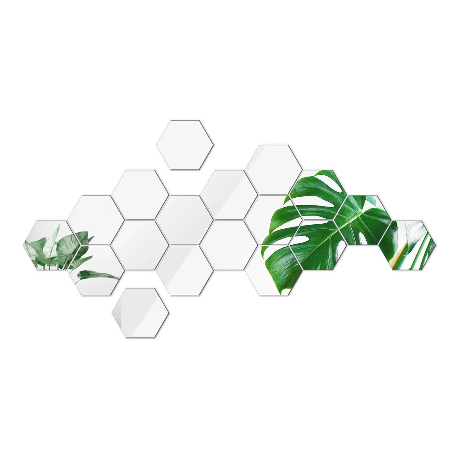 HomeTaste – 12PCS Hexagonal Mirror Wall Stickers