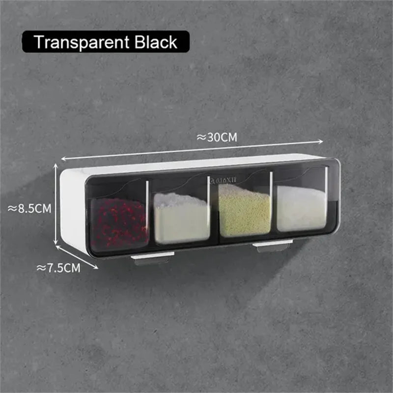 HomeTaste – 4-in-1 Wall-Mounted Seasoning Box