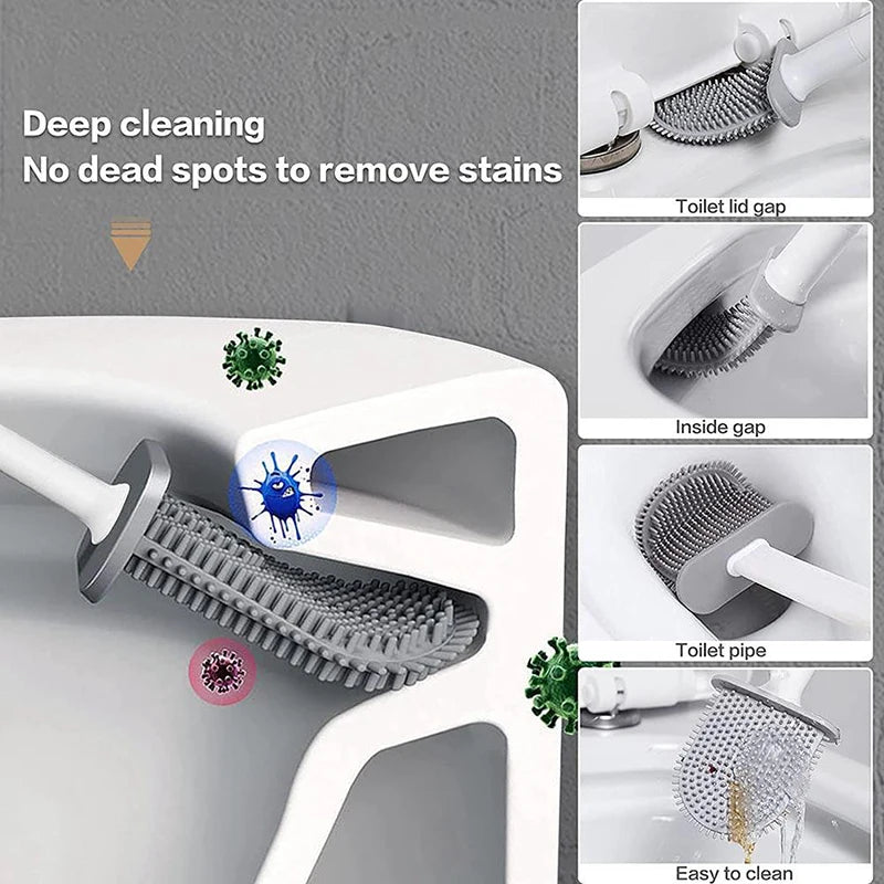 HomeTaste – Wall-Mounted Silicone Toilet Brush
