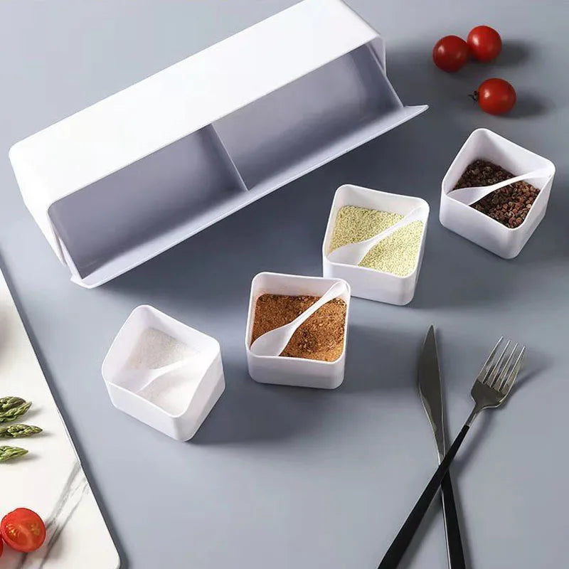 HomeTaste – 4-in-1 Wall-Mounted Seasoning Box