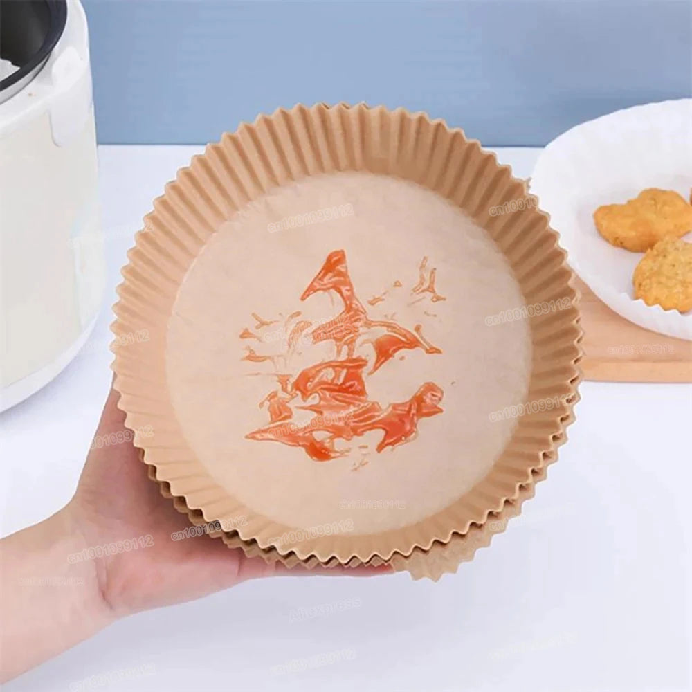 HomeTaste Air Fryer Paper Liners – 50/100pcs Non-Stick Disposable Sheets