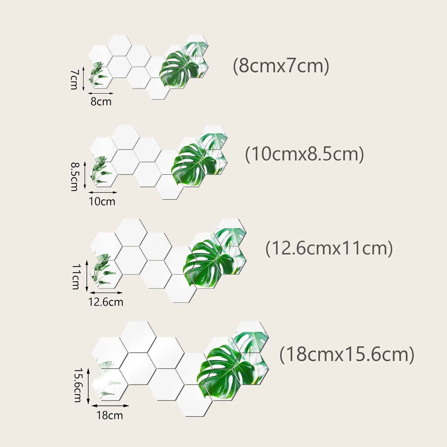HomeTaste – 12PCS Hexagonal Mirror Wall Stickers
