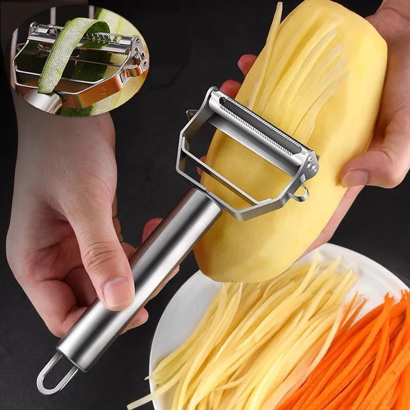 Stainless Steel Double-Head Vegetable & Fruit Peeler – Multifunctional Kitchen Tool by HomeTaste
